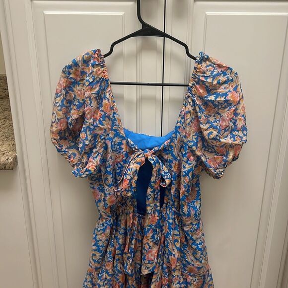 NWOT 1. STATE Anthropologie Women's Fairycore Milkmaid Short Sleeve Dress Sz M - Picture 7 of 7